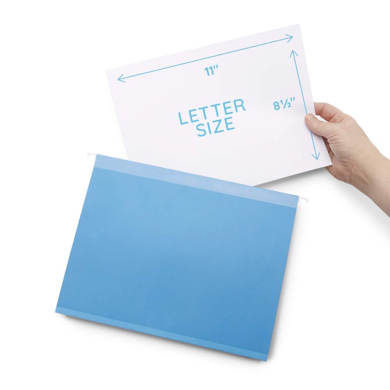 Blue Summit Supplies 25 Extra Capacity Hanging File Folders Letter Size 2 Inch Expansion, Expanding Hanging File Folders, Wide, Expandable, Reinforced 12pt Paper, Assorted Colors - Image 2