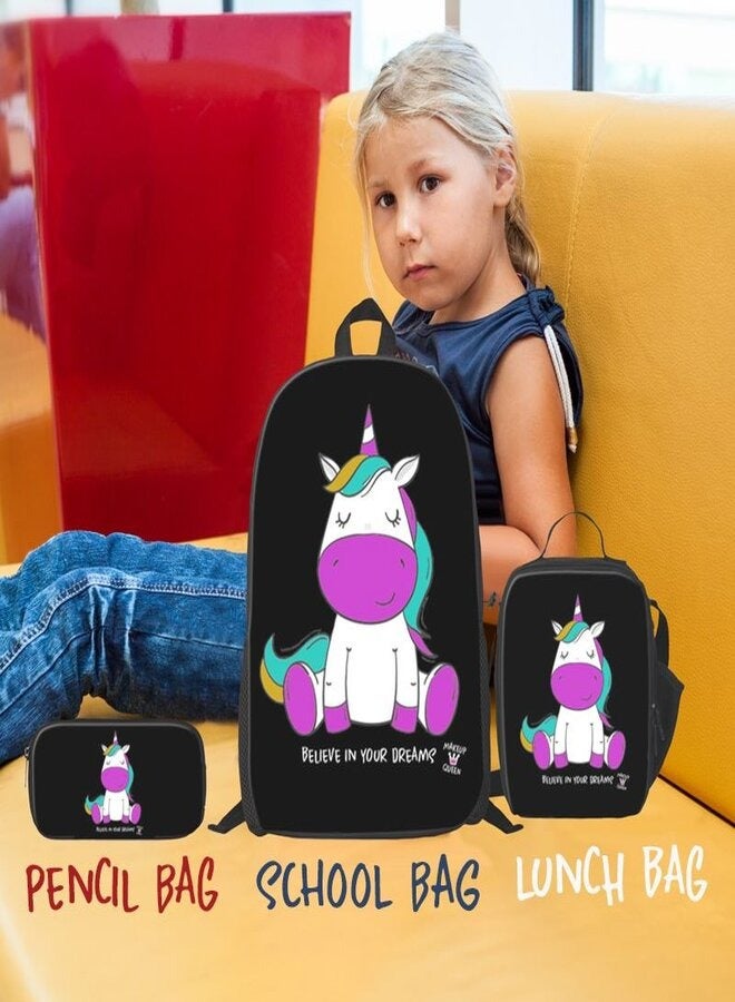 Go4Shop Backpack For Kids, School Bag, Pencil, Lunch Bag, Complete Kit Back to School Unicorn Collection Kit - Image 2
