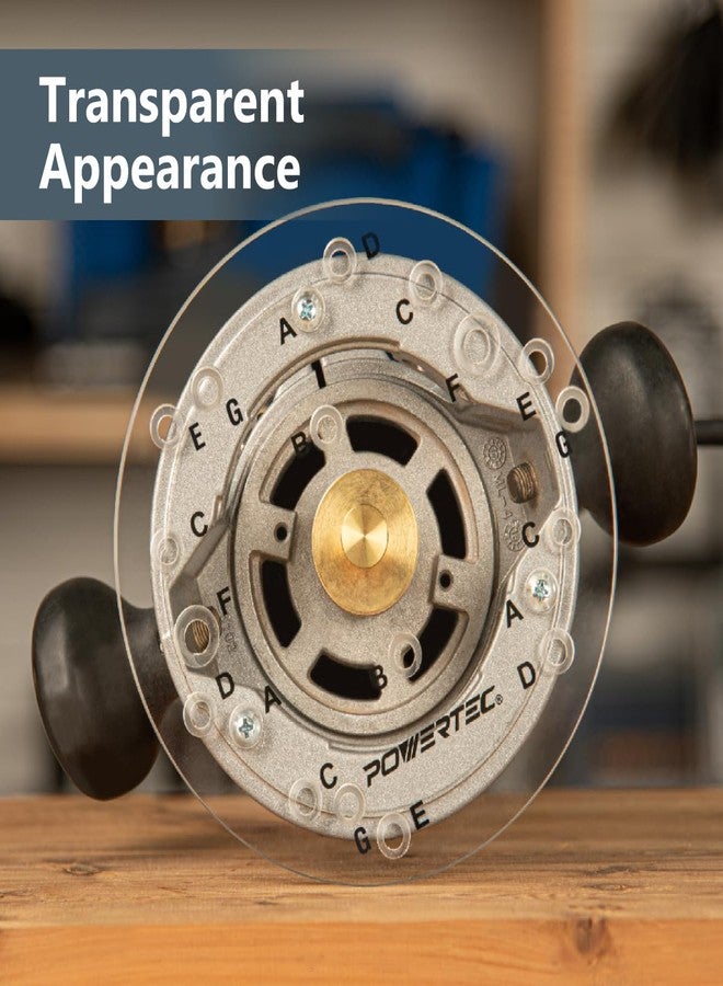 باورتيك صفيحة قاعدة من الأكريليك الشفاف بسُمك 6-1/2 بوصة و5/16 بوصة مع دبوس مركزي ومسامير وثقوب محفورة مسبقًا تحمل علامات - تناسب الموديلات المدرجة من بوش، ودي والت، وريوبي، وبورتر كابل، وماكيتا، وغيرها (71369) - Image 4