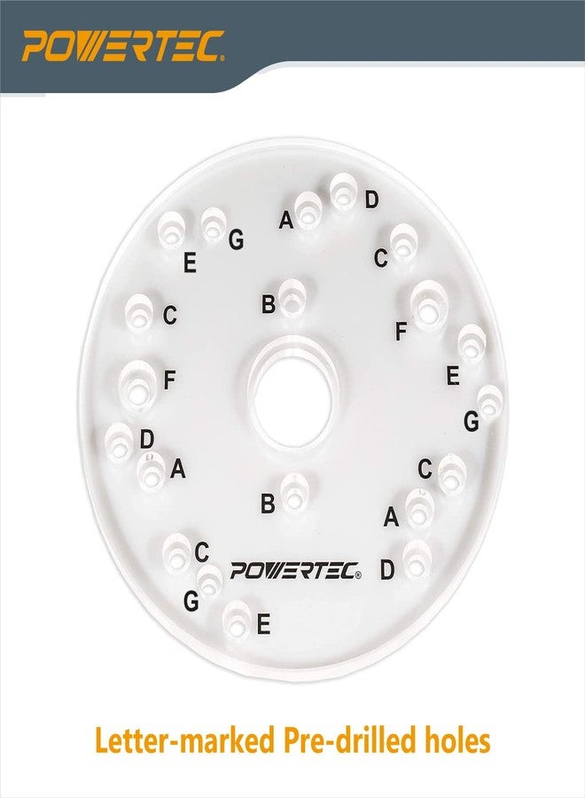 باورتيك صفيحة قاعدة من الأكريليك الشفاف بسُمك 6-1/2 بوصة و5/16 بوصة مع دبوس مركزي ومسامير وثقوب محفورة مسبقًا تحمل علامات - تناسب الموديلات المدرجة من بوش، ودي والت، وريوبي، وبورتر كابل، وماكيتا، وغيرها (71369) - Image 3