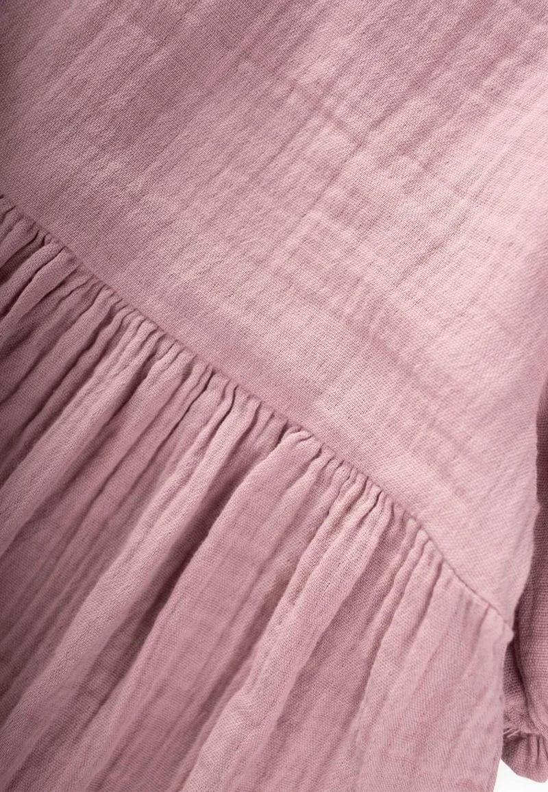 Cigit Organic Balloon Sleeve Muslin Dress 2-10 Years Lilac