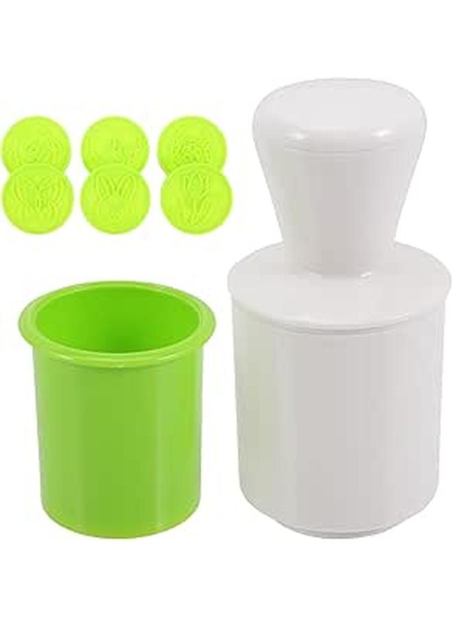 مجموعة قواطع بسكويت عيد الفصح مع طوابع 7 قطع أدوات خبز DIY بلاستيكية بيضاء - Image 1