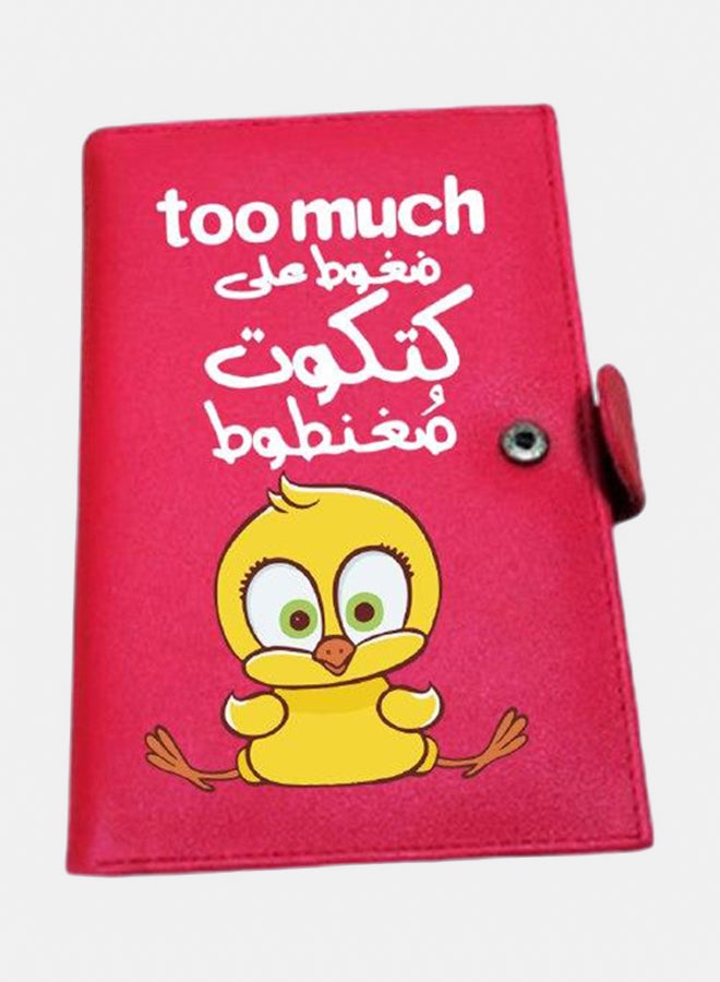محفظة جلدية نسائية - جلد صناعي - أحمر - طباعة من جانب واحد - Image 1