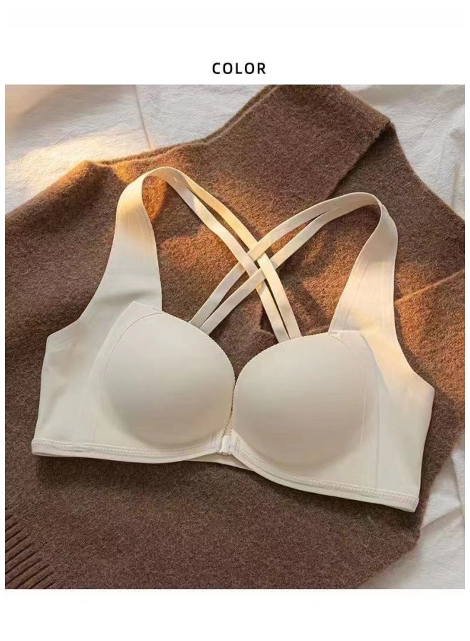 Beautiful Back Front Buckle Push-up Bra Women's Adjustable Seamless Small Chest Large No Steel Ring Sports Underwear Vest For Women