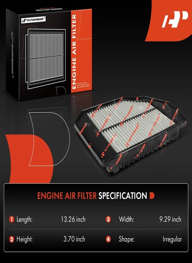 A-Premium Front Engine Air Filter Compatible with Hyundai Genesis 2015-2016 & Genesis G80 2017-2020, 3.8L, Replace# 28113-B1000, 28113B1000 - Image 2
