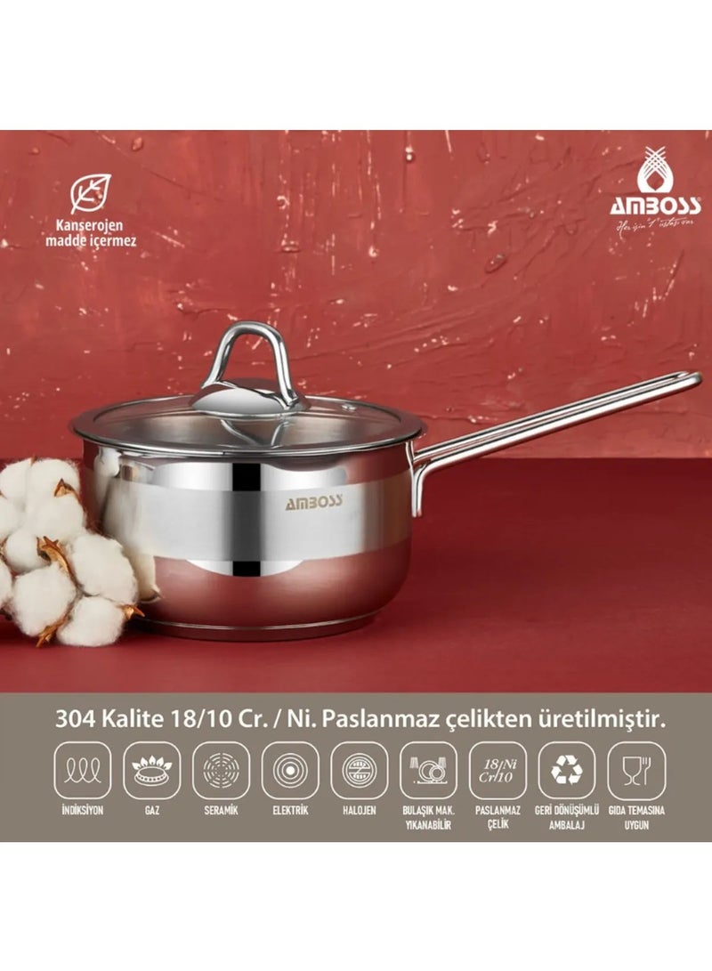 AMBOSS Deep bowl / glass lid 16 * 09 cm Turkish made (Ambos)