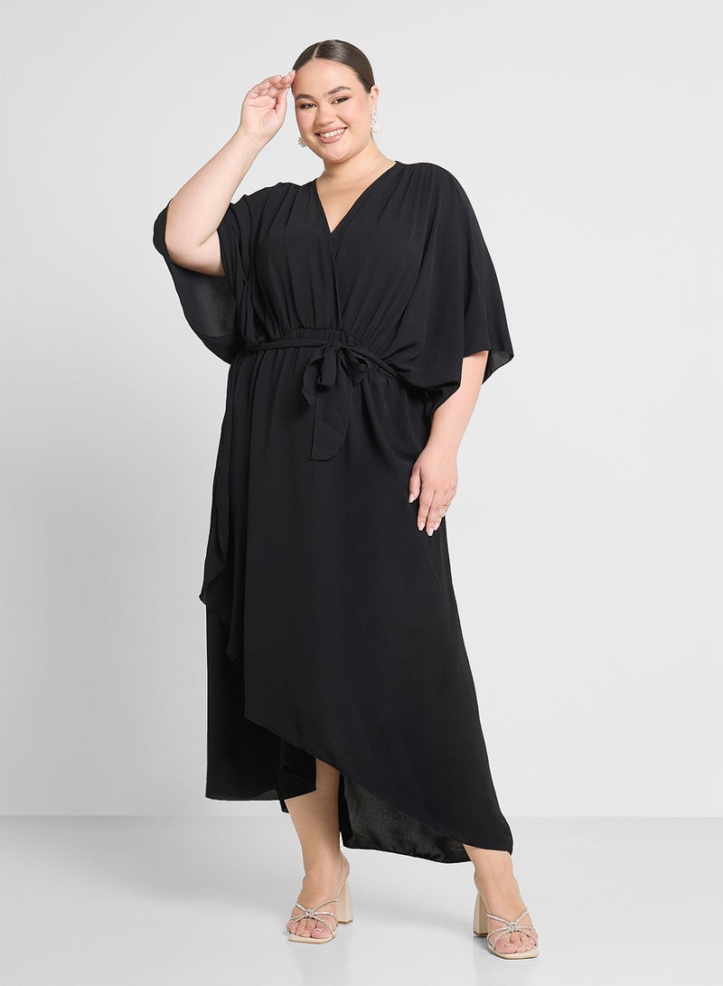 Ginger Plus Black Kaftan Midi Dress - Image 1