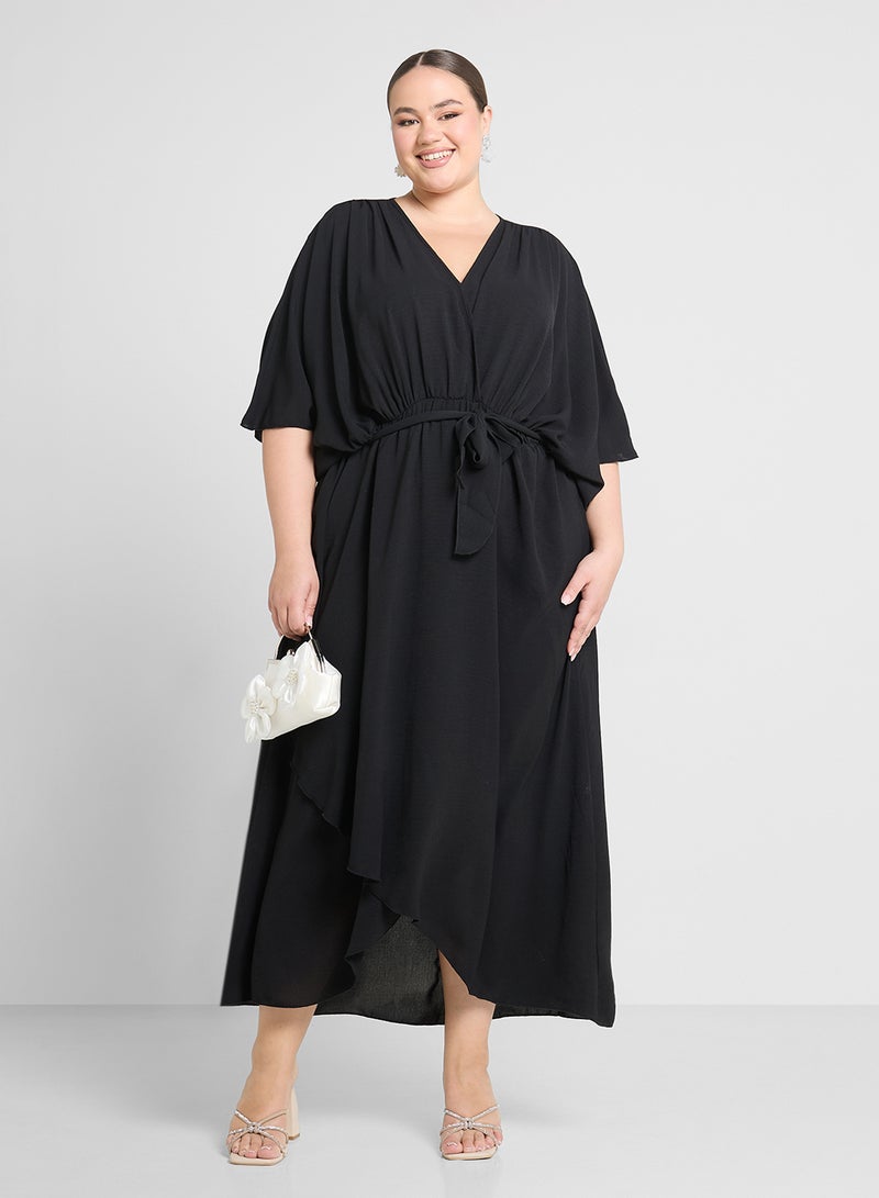 Ginger Plus Black Kaftan Midi Dress - Image 4