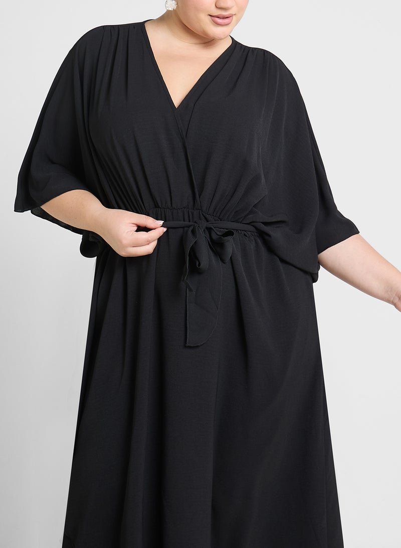 Ginger Plus Black Kaftan Midi Dress - Image 3