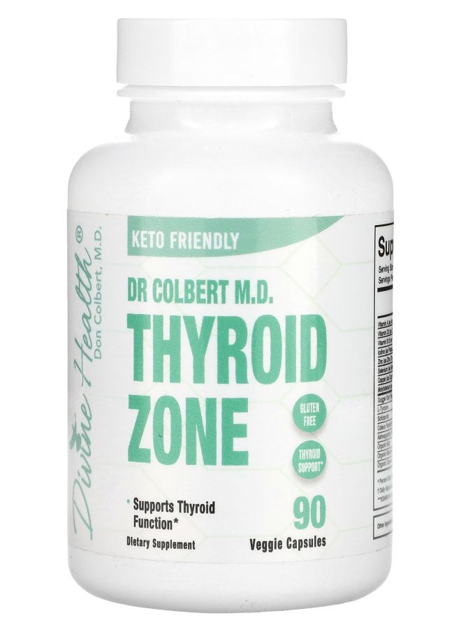 Divine Health Dr Colbert M.D. Thyroid Zone 90 Veggie Capsules 