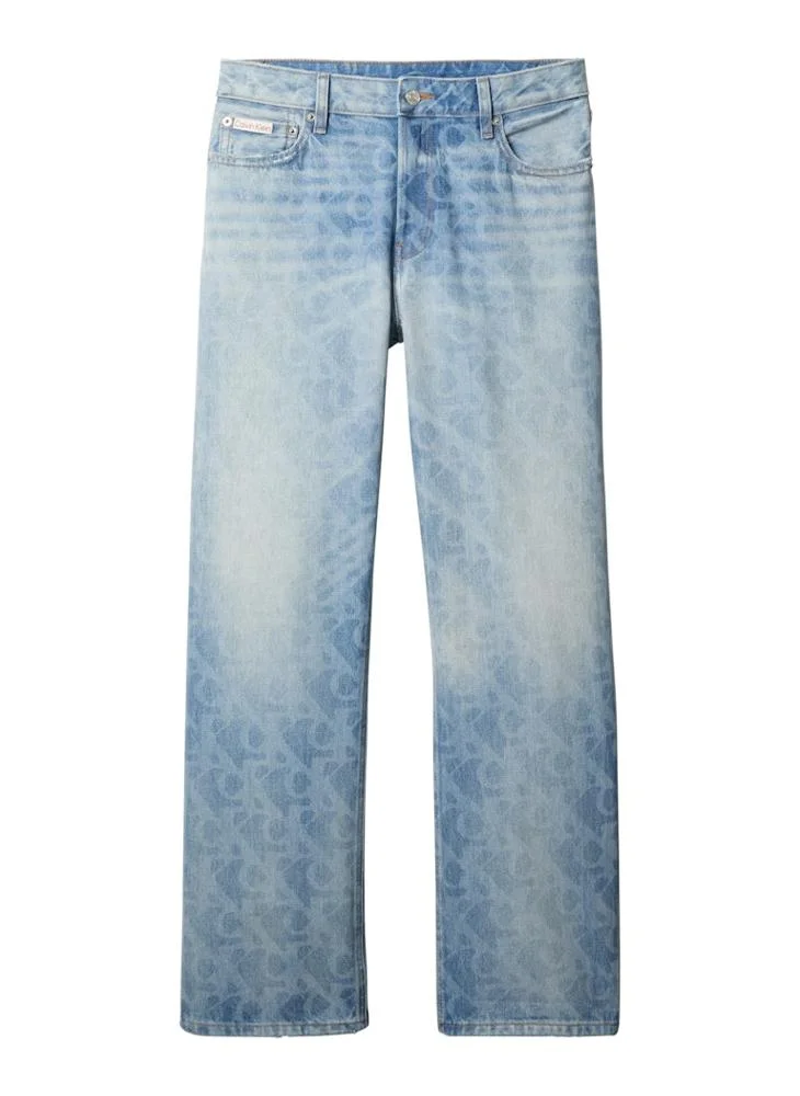 Calvin Klein Jeans  90s Print Straight Leg Jeans for Women | Best Price UAE