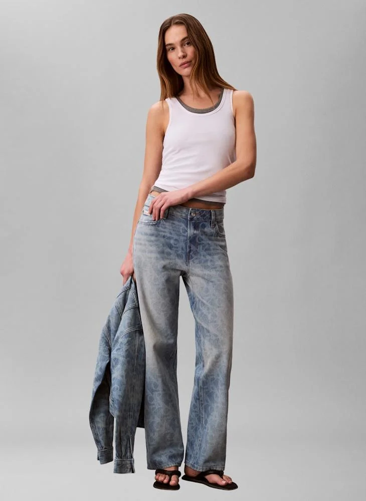 Calvin Klein Jeans  90s Print Straight Leg Jeans for Women | Best Price UAE