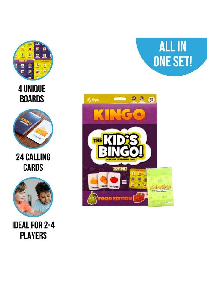 Regal Games Regal Games Kingo Foods Edition Bingo Game for Kids - Fun Educational Learning for Preschool & Kindergarten - Phonics, Vocabulary Builder & Sight Word Game for Classroom & Home - Image 4
