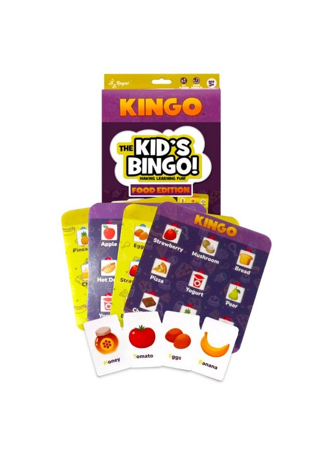 Regal Games Regal Games Kingo Foods Edition Bingo Game for Kids - Fun Educational Learning for Preschool & Kindergarten - Phonics, Vocabulary Builder & Sight Word Game for Classroom & Home - Image 1