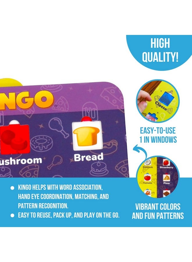 Regal Games Regal Games Kingo Foods Edition Bingo Game for Kids - Fun Educational Learning for Preschool & Kindergarten - Phonics, Vocabulary Builder & Sight Word Game for Classroom & Home - Image 3