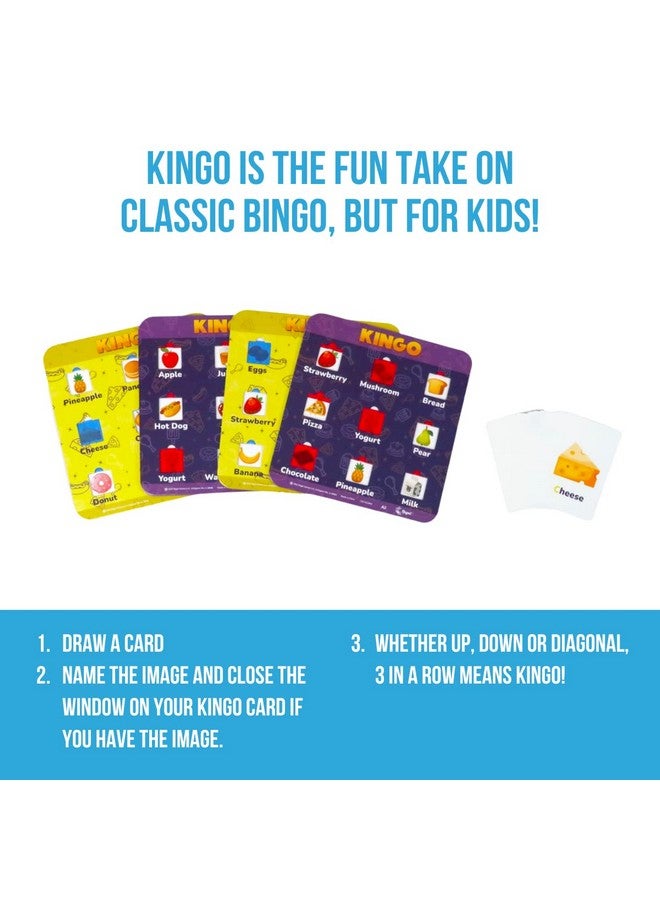 Regal Games Regal Games Kingo Foods Edition Bingo Game for Kids - Fun Educational Learning for Preschool & Kindergarten - Phonics, Vocabulary Builder & Sight Word Game for Classroom & Home - Image 5