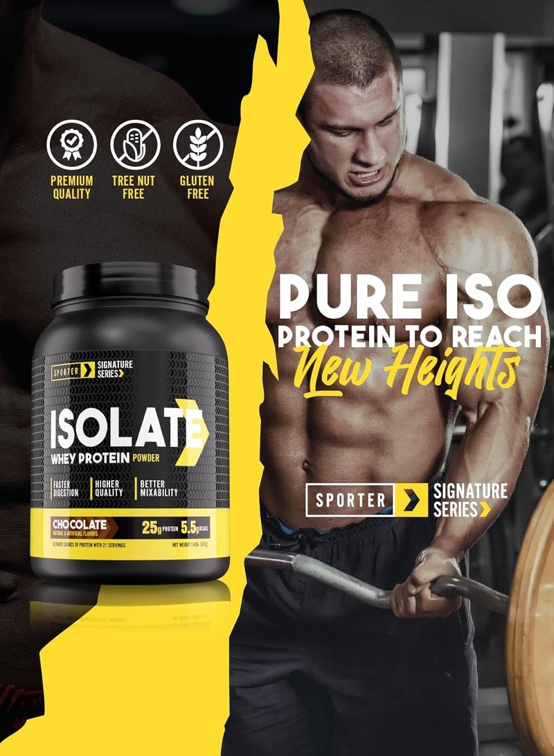 SPORTER Whey Protein Isolate - 25g Protein, 6g BCAAs, 110 Calories – Chocolate Flavor, 1.45 LB | Lean Muscle Building & Recovery - Image 3