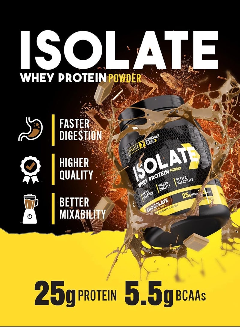 SPORTER Whey Protein Isolate - 25g Protein, 6g BCAAs, 110 Calories – Chocolate Flavor, 1.45 LB | Lean Muscle Building & Recovery - Image 2