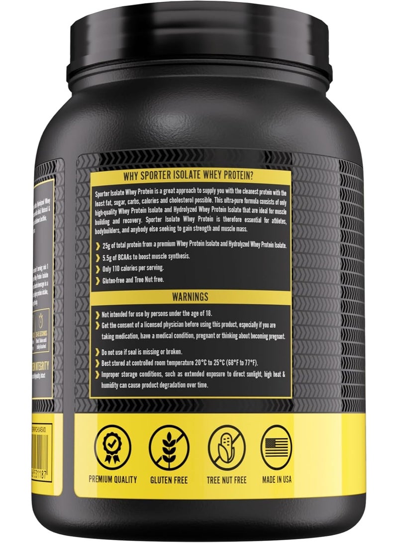 SPORTER Whey Protein Isolate - 25g Protein, 6g BCAAs, 110 Calories – Chocolate Flavor, 1.45 LB | Lean Muscle Building & Recovery - Image 5