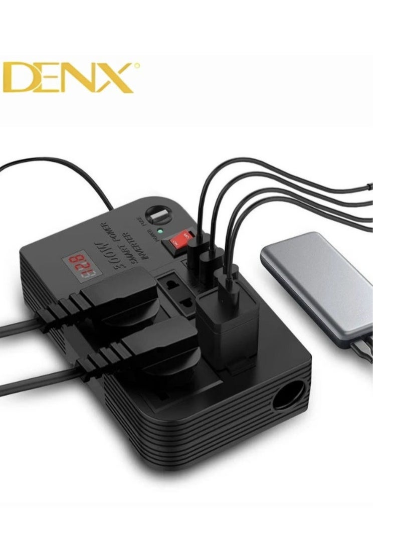 Denx Car Power Inverter, 12V to 220V High Frequency Modified Sine Wave Inverter 300W Multi-Port - Image 4