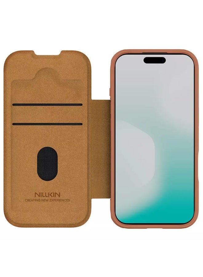 Nillkin Qin Pro Series Leather Flip Case for iPhone 17 Pro (6.3”, 2025) – Premium Textured Leather, Card Slot, Ultra-Slim Full Protection Cover - Image 2