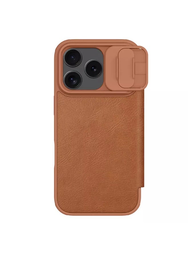 Nillkin Qin Pro Series Leather Flip Case for iPhone 17 Pro (6.3”, 2025) – Premium Textured Leather, Card Slot, Ultra-Slim Full Protection Cover - Image 1