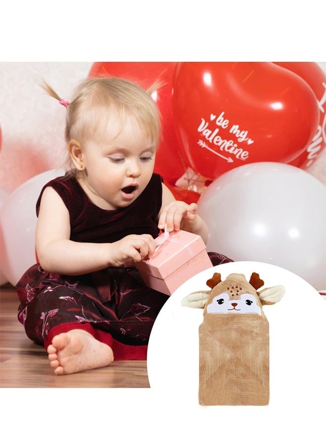 Berma Baby طقم بطانية أطفال ورداء حمام للأطفال الصغار، 80×80 سم، بطانية قماط من الصوف المرجاني الناعم لحديثي الولادة، منشفة بغطاء رأس فائقة الامتصاص للأطفال للاستحمام والسباحة، لون بني للجنسين - Image 5