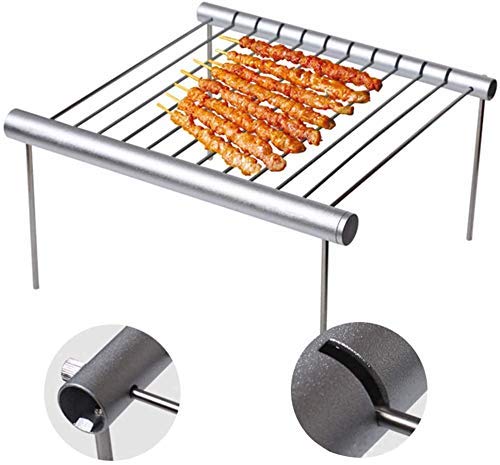 Juxori Juxori Portable Stainless Steel BBQ Grill Compact Folding BBQ Grill Mini Pocket Charcoal BBQ Grills Barbecue Accessories For Home Park Camping Backpacking STAINLESS STEEL  - Image 2