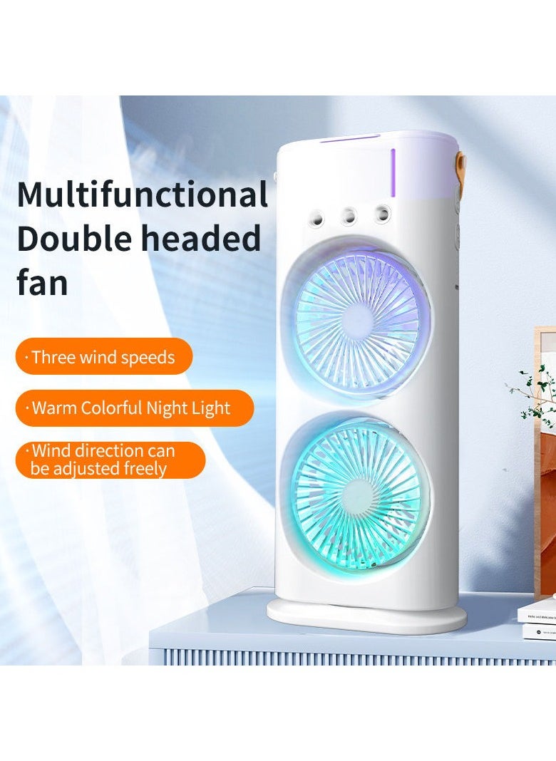 EXCLIFE - Three-speed colorful lights 5000 mA extreme spray air conditioning fan shaking head, charging, remote control - Image 1