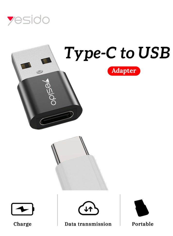 Yesido GS09 Type-C To USB Adapter black,  [Slim Design, Side-by-Side Use] USB A to USB C Charger Converter Connector, USB A to USB C Adapter  Compatible with multiple devices, for charging and data transfer - Image 4