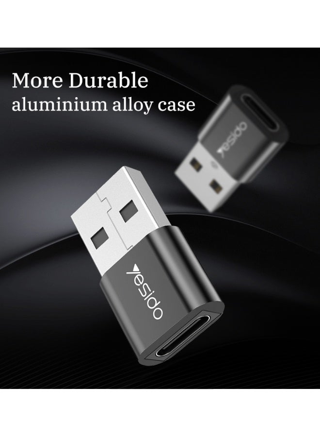 Yesido GS09 Type-C To USB Adapter black,  [Slim Design, Side-by-Side Use] USB A to USB C Charger Converter Connector, USB A to USB C Adapter  Compatible with multiple devices, for charging and data transfer - Image 3