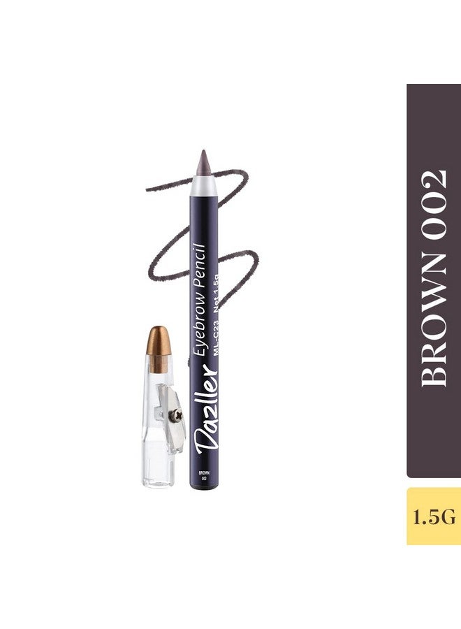 دازلير قلم حواجب بلمسة نهائية مطفأة اللمعة ومضادة للتلطخ ومقاومة للماء ومبراة تدوم طويلاً، متضمنة نباتية (بني 2 6) - Image 2