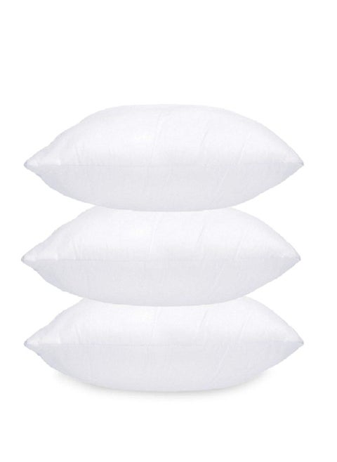 BIANCA Ultra Fluffy Soft Microfiber Cushion Insert Filler -3pc 14 X 14 (Allergy-Guard) | Ultra Soft & Fluffy Micro-Fiber | Cushion Insert-Filler Solid-White