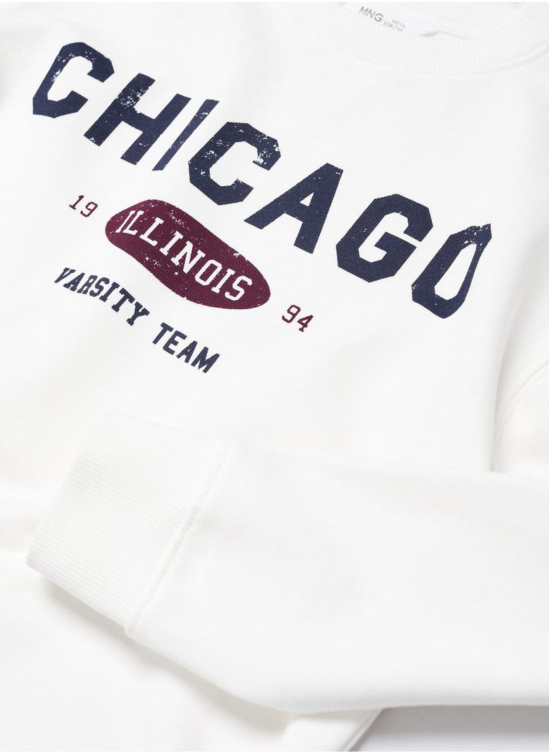 MANGO - Kids Chicago Print Sweatshirt - Image 1