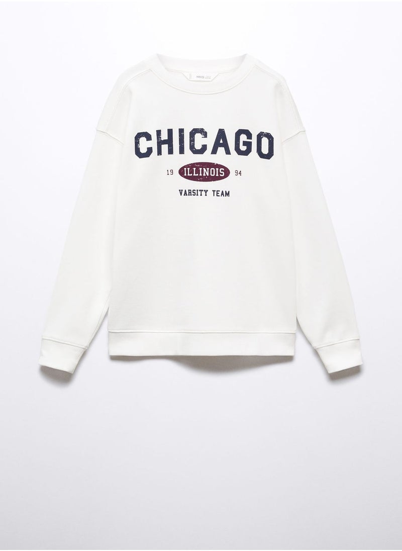 MANGO - Kids Chicago Print Sweatshirt - Image 1