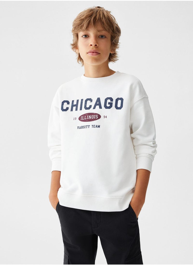 MANGO - Kids Chicago Print Sweatshirt - Image 1