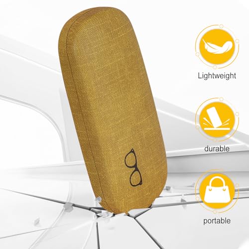 RayLove Hard Shell Glasses Case, PU leather Eyeglass Case Comes with a Pouch & Cleaning Cloth - Image 4
