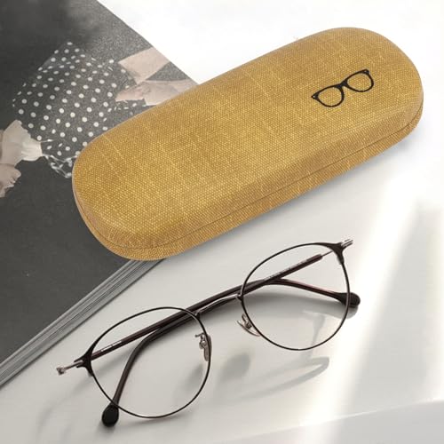 RayLove Hard Shell Glasses Case, PU leather Eyeglass Case Comes with a Pouch & Cleaning Cloth - Image 2