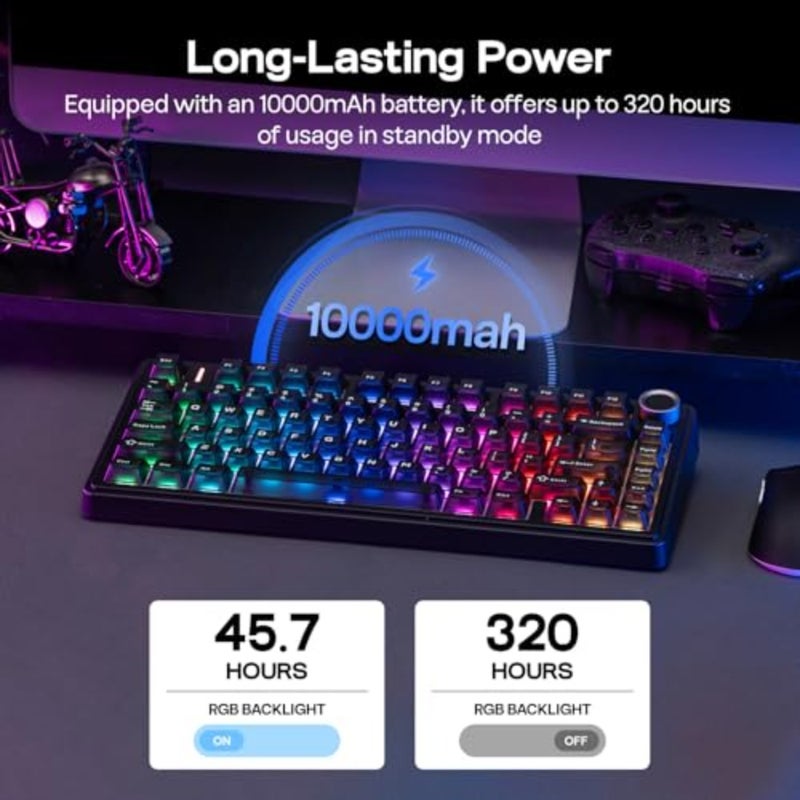 x AULA F75 Ultra Wireless Gaming Keyboard with Knob - Image 4
