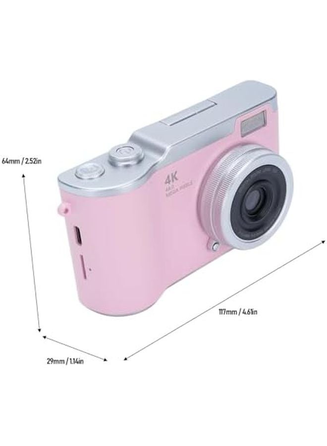 Digital Zoom Camera 48MP 1080P Vlogging with Flip Screen Autofocus LED Fill Light Pink - Image 4