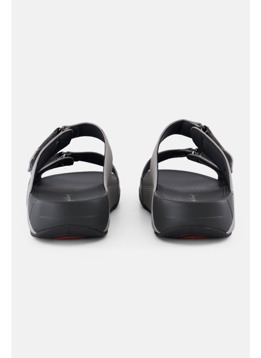 English Laundry Men 2 Strap Slip On Arabic Sandals, Grey  - Image 4