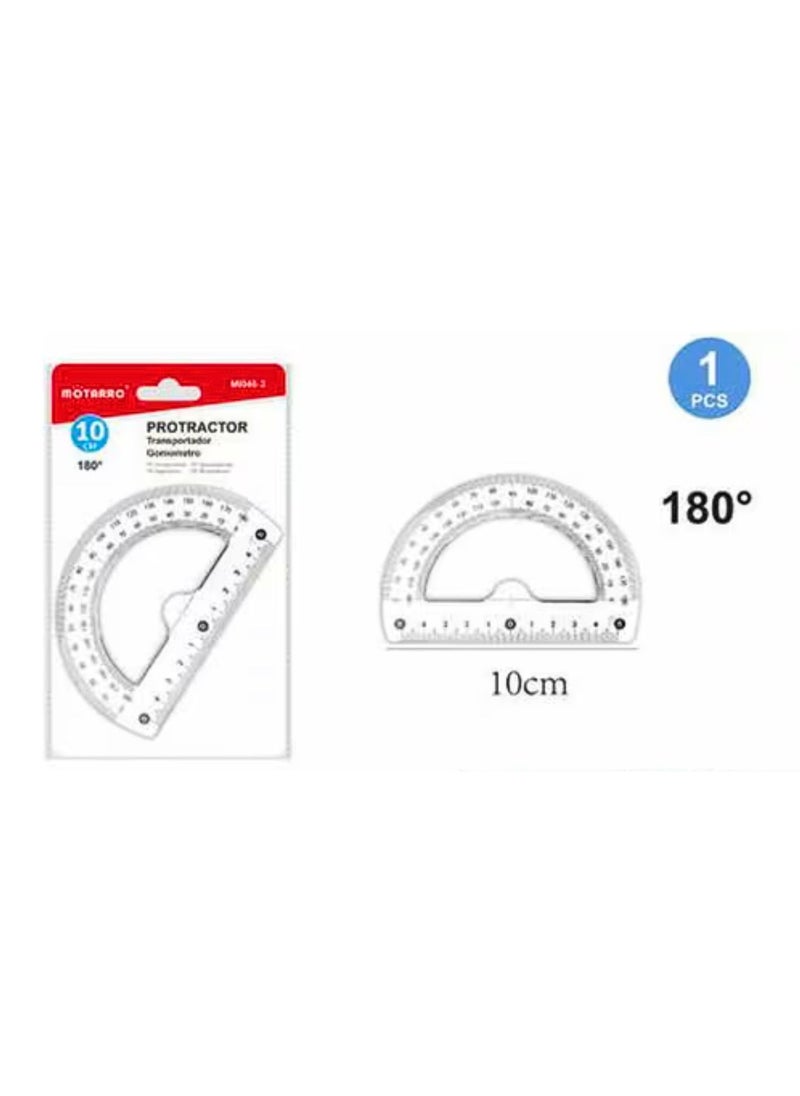 MOTARRO - Geometric Protractor Clear 180-Degree 10CM (MI048-3) - Image 1