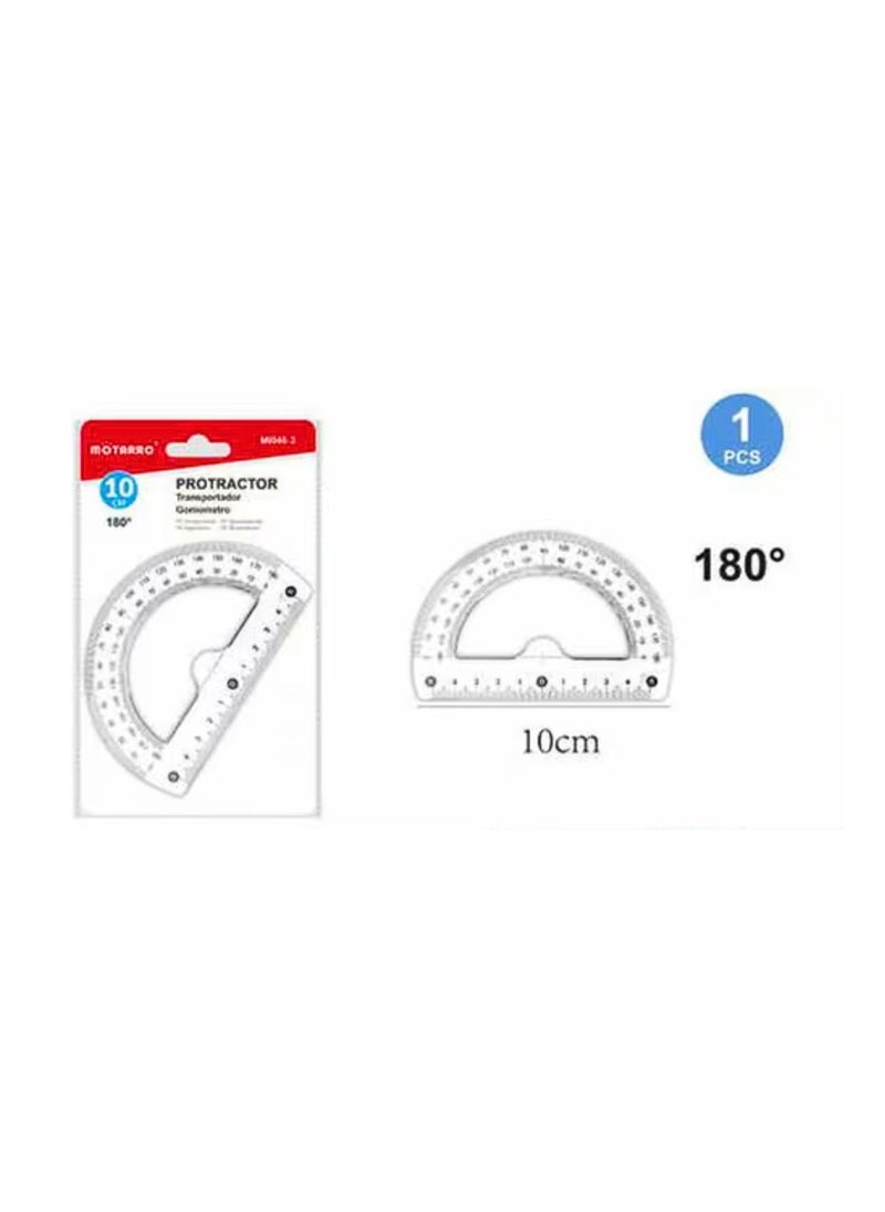 MOTARRO - Geometric Protractor Clear 180-Degree 10CM (MI048-3) - Image 1