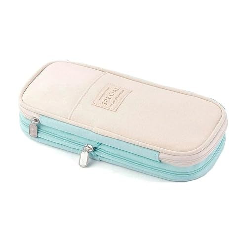Arnuixty Large Storage Pencil Case Pen Bag with Zipper Big Capacity Pouch Organizer for Office Travel Holder Box Christmas Gift (Green) - Image 1