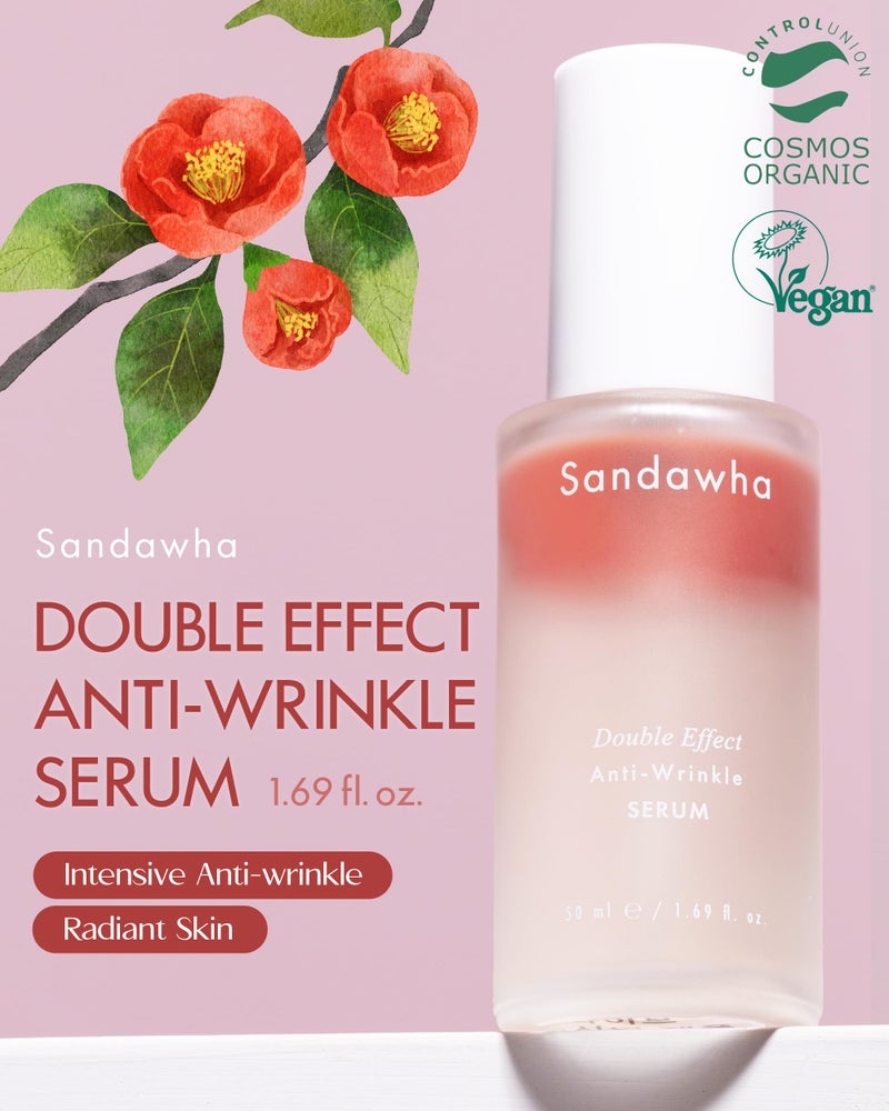 Sandawha SKINCURE Sandawha Double Effect Anti-Wrinkle Serum with Camellia Extract - Korean Skincare Vegan Camellia Serum for Fine Line Smoothing, Hydration & Anti-Aging 1.76 fl.oz. - Image 2