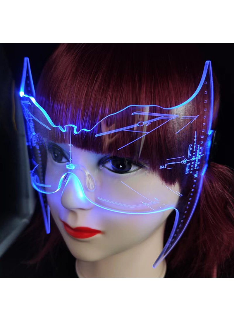 Generic - Futuristic LED Light-Up Glasses for Party C13 cat-shaped luminous mask [mj no. 2 battery model] - Image 1