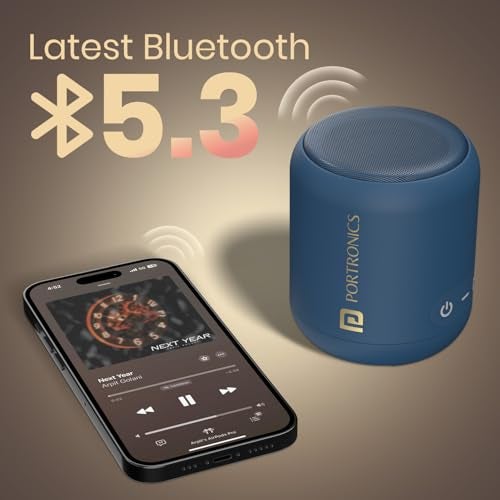 Portronics SoundDrum 1 12W TWS Portable Bluetooth Speaker with Powerful Bass, Bluetooth 5.3V, 360° Surround Sound, USB Drive in, Type C Fast Charging(Blue) - Image 2