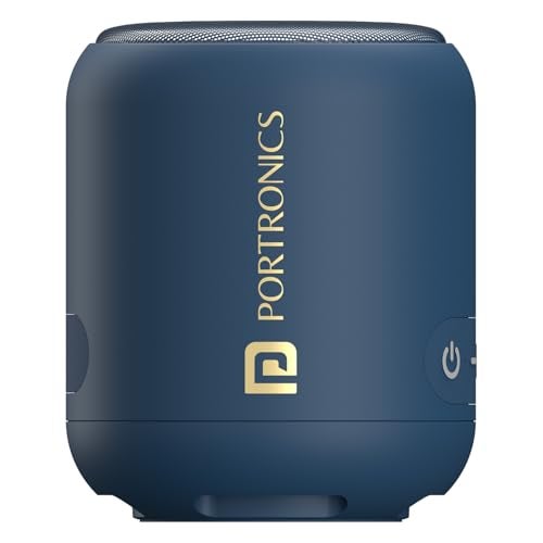 Portronics SoundDrum 1 12W TWS Portable Bluetooth Speaker with Powerful Bass, Bluetooth 5.3V, 360° Surround Sound, USB Drive in, Type C Fast Charging(Blue) - Image 1
