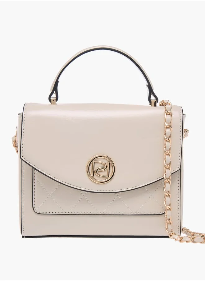 بابريكا Women Textured Satchel Bag with Top Handle and Chain Strap