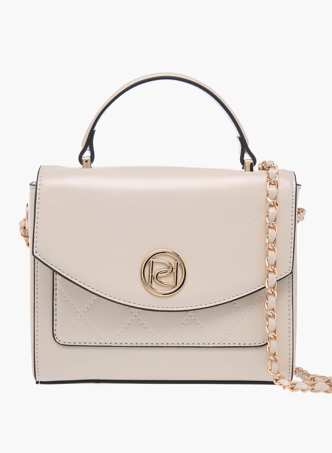 Paprika Women Textured Satchel Bag with Top Handle and Chain Strap - Image 1